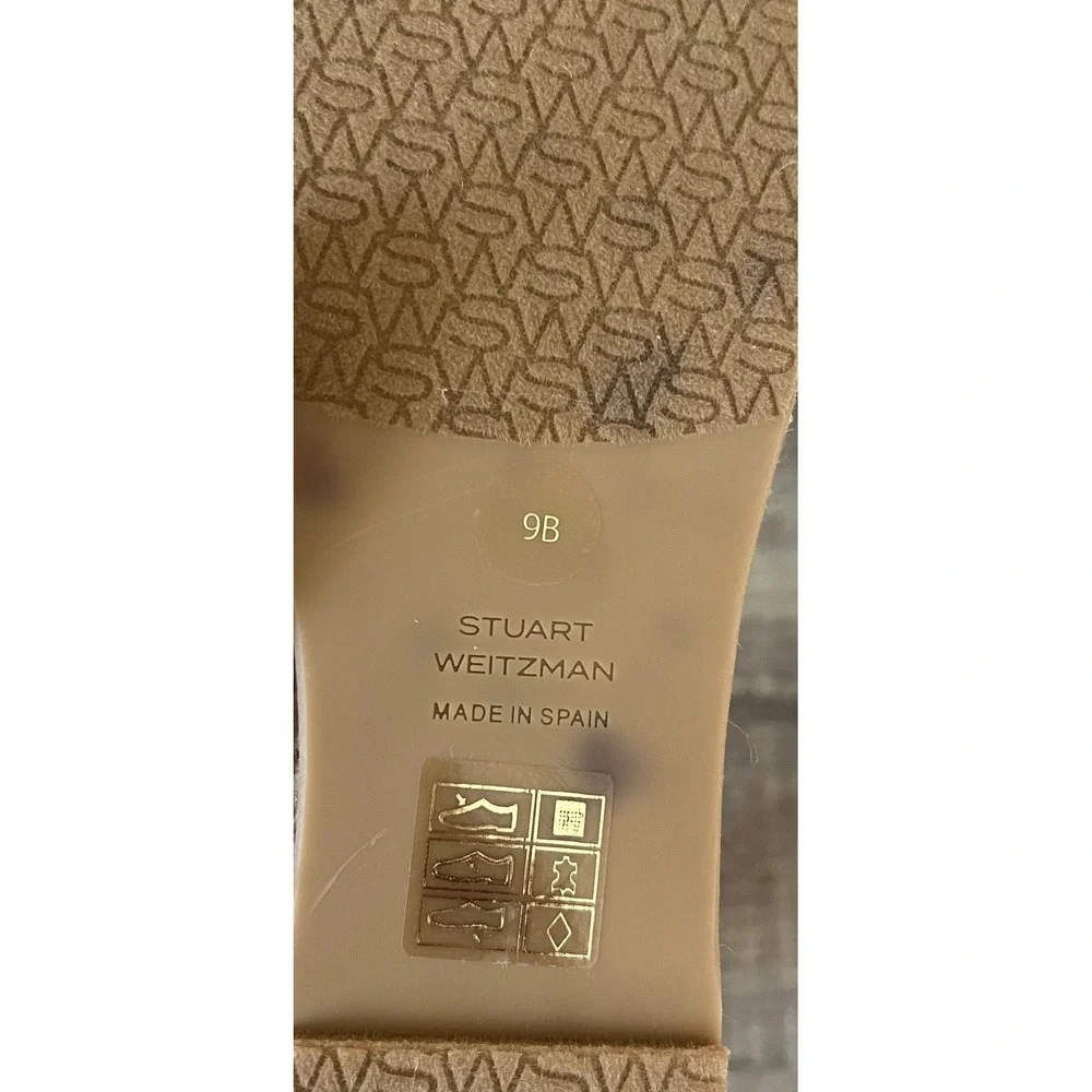Stuart Weitzman Canvas Espadrille Wedge Sandal Ankle Strap Platform size 9